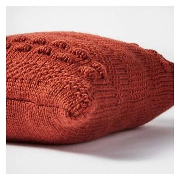 Threshold Designed Studio McGee Oversized Bobble Knit Square Throw Pillow Rust - Picture 3 of 10